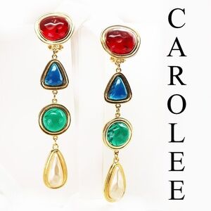 ⚜️ Vintage Colorful Carolee Jelly Bean Earrings 💚